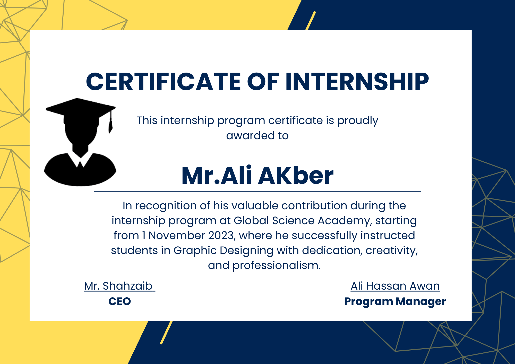 Internship – Graphic Designing